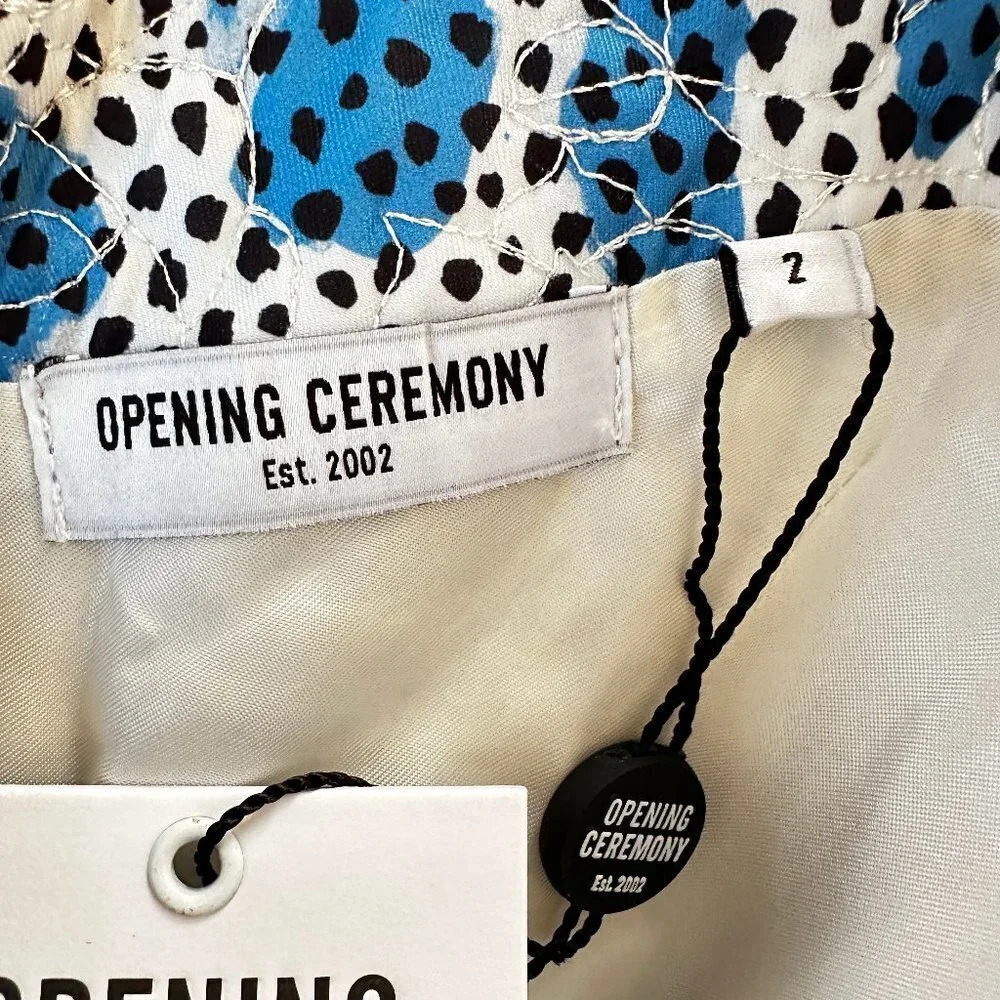 Opening Ceremony Blue Leopard Print Dress with Delicate Ties in Size 2 - NWT - Picture 4 of 5